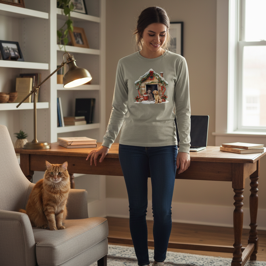 Comfort Colors Dog House Long Sleeve Shirt - Unisex Cotton - Purrfect Pet Haven