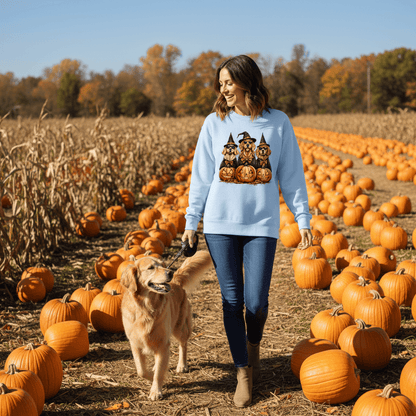 Golden Retriever Halloween Sweatshirt - Witch Dogs - Purrfect Pet Haven