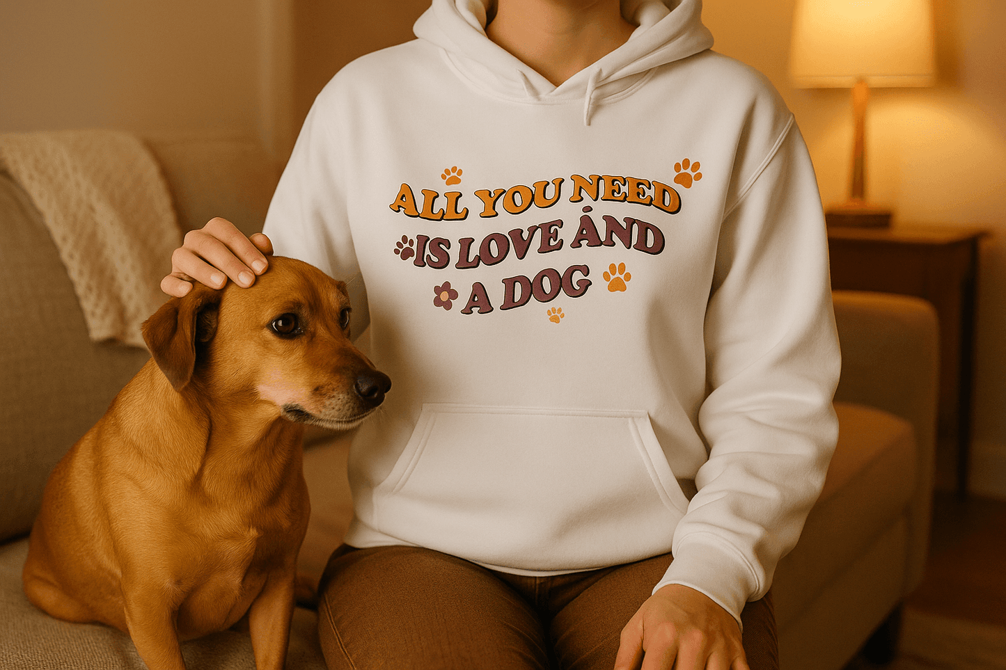 Love and a Dog Hoodie Sweatshirt - Dog Lover Style - Purrfect Pet Haven