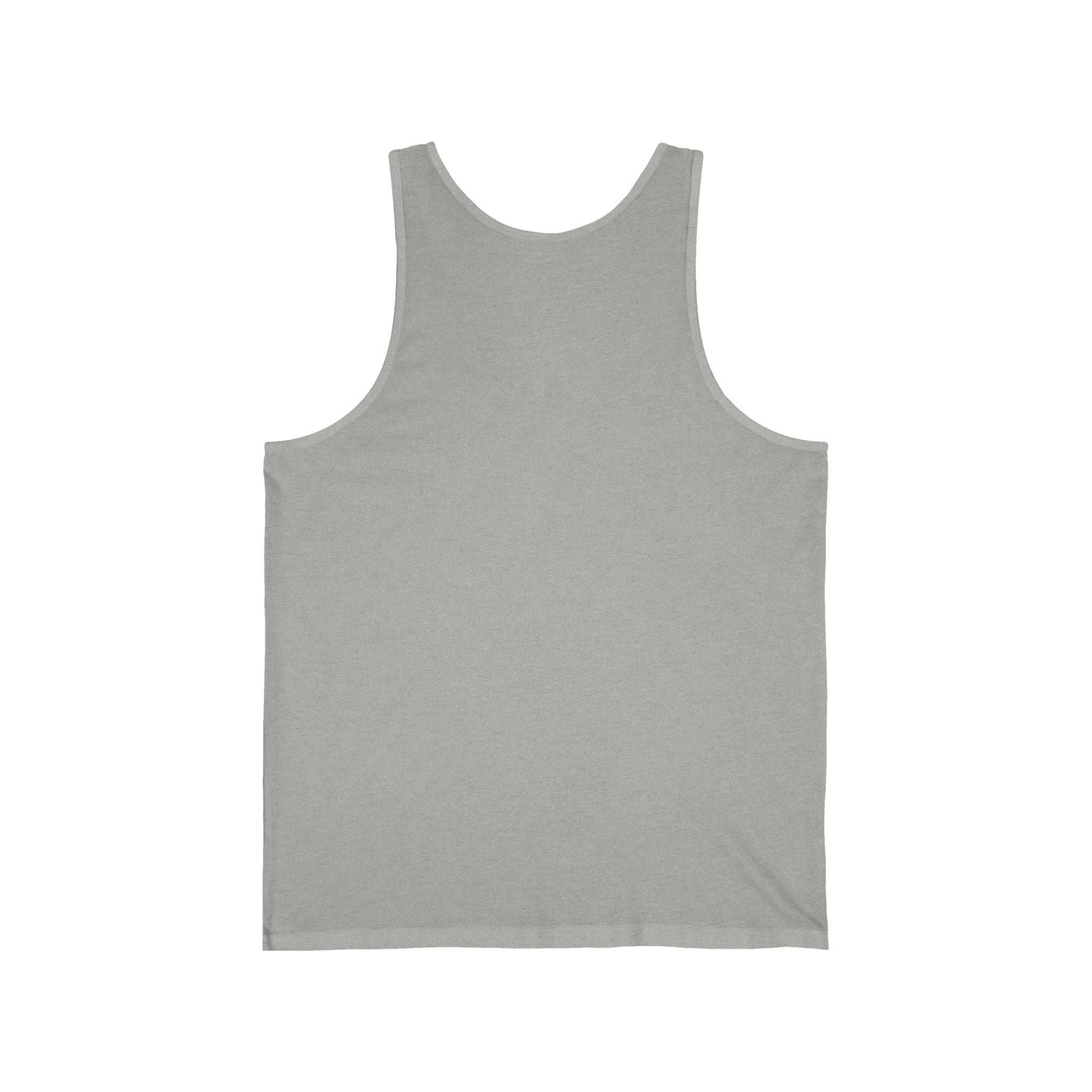 Gray tank top from Printify featuring Love Has Four Paws design, ideal for casual wear