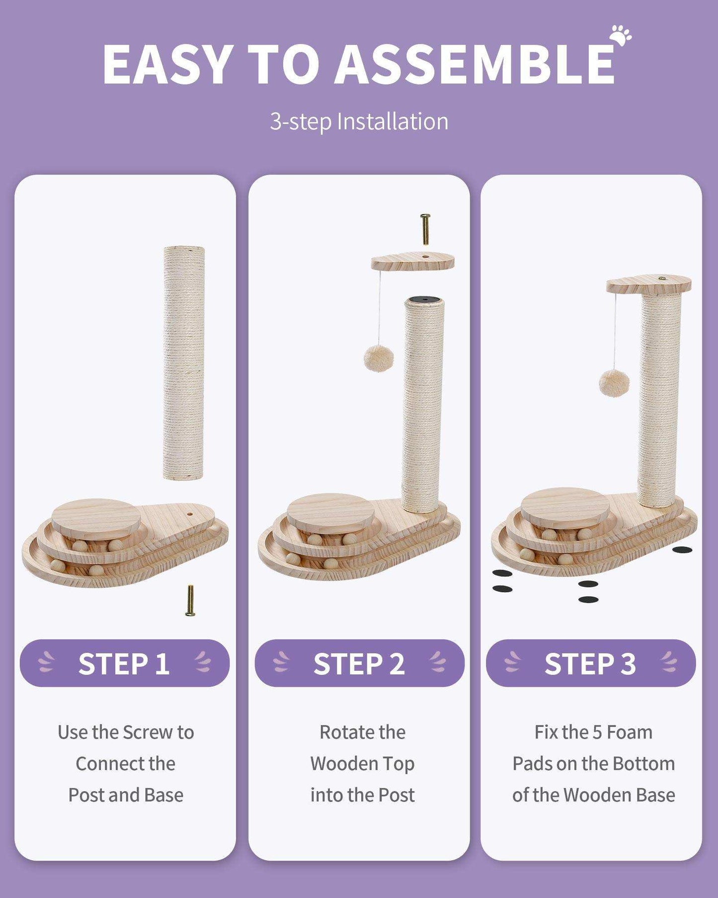 Indoor Cat Soft Scratching Board And Interactive Ball Track Toy Cat Rest And Grooming Supplies - Purrfect Pet Haven