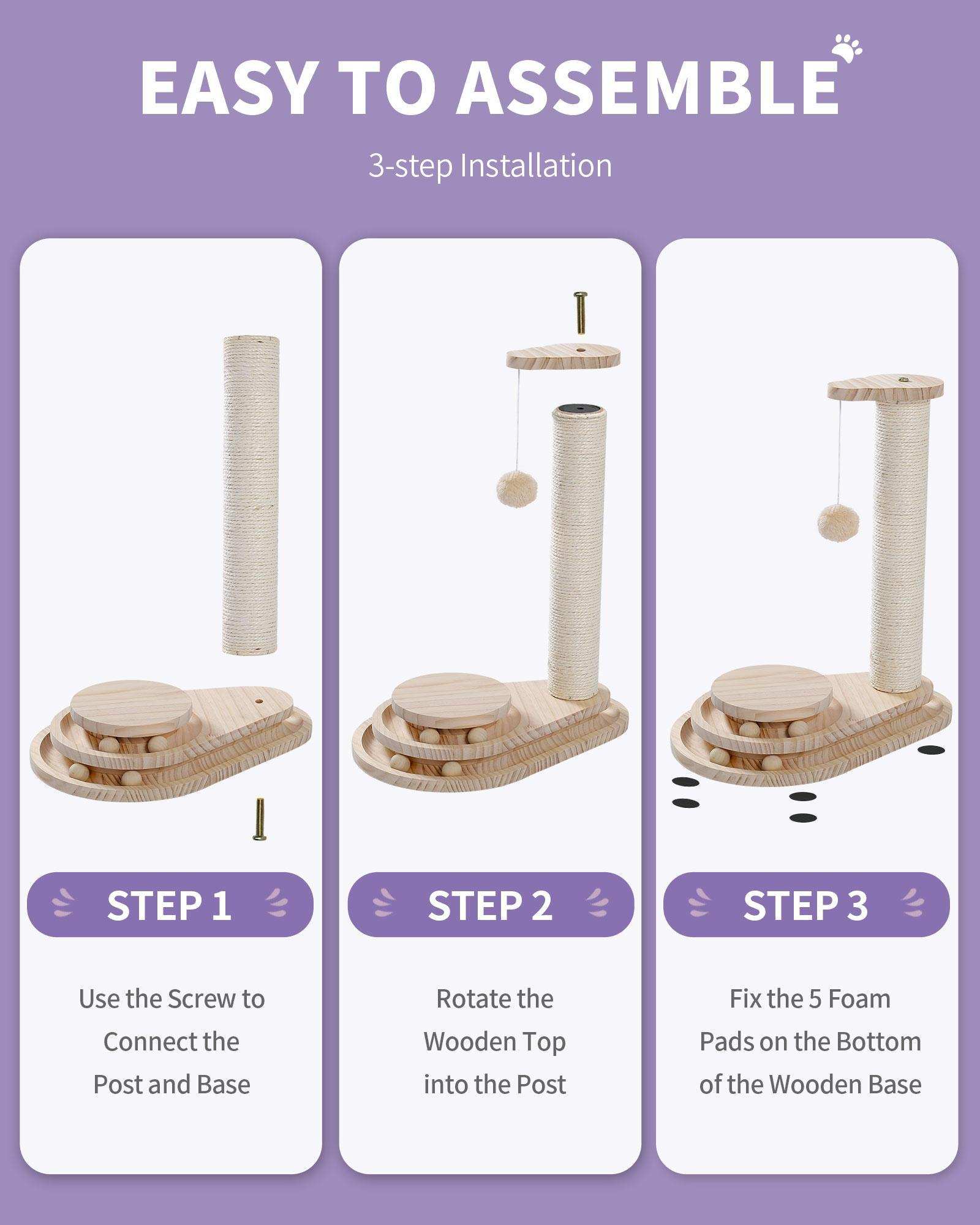 Indoor Cat Soft Scratching Board And Interactive Ball Track Toy Cat Rest And Grooming Supplies - Purrfect Pet Haven