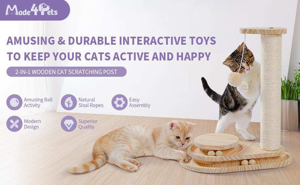 Indoor Cat Soft Scratching Board And Interactive Ball Track Toy Cat Rest And Grooming Supplies - Purrfect Pet Haven