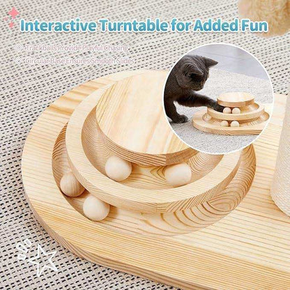 Mushroom Sisal Rope 2 In 1 Wooden Scratching Post - Purrfect Pet Haven