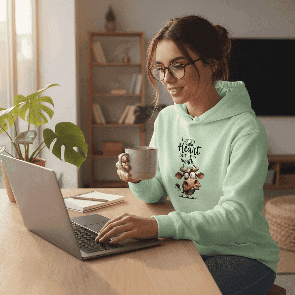 Funny Cow Hoodie - Good Heart But This Mouth Sweatshirt - Purrfect Pet Haven