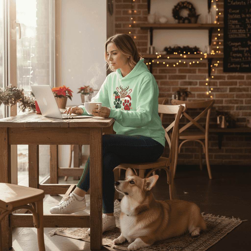 Merry Woofmas Holiday Hoodie with Reindeer Antlers for Dogs - Purrfect Pet Haven