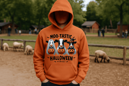 Moo-Tastic Hoodie Sweatshirt - Cow Print Style - Purrfect Pet Haven