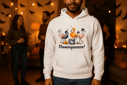 Flamingoween Hoodie Sweatshirt - Flamingo Halloween Style - Purrfect Pet Haven