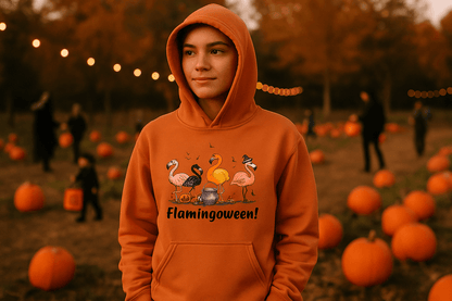Flamingoween Hoodie Sweatshirt - Flamingo Halloween Style - Purrfect Pet Haven
