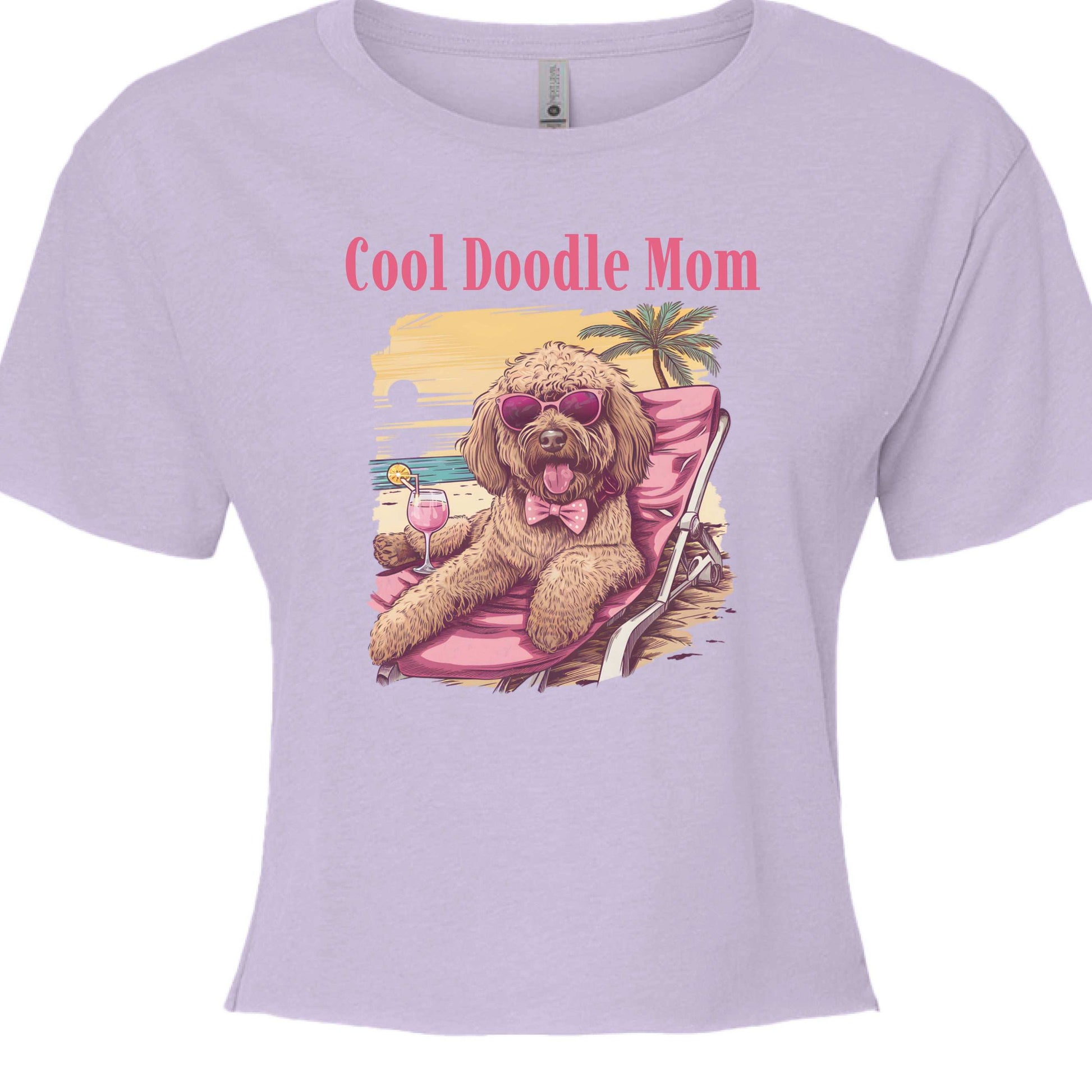 Cool Doodle Mom Beach Scene T-Shirt - Purrfect Pet Haven