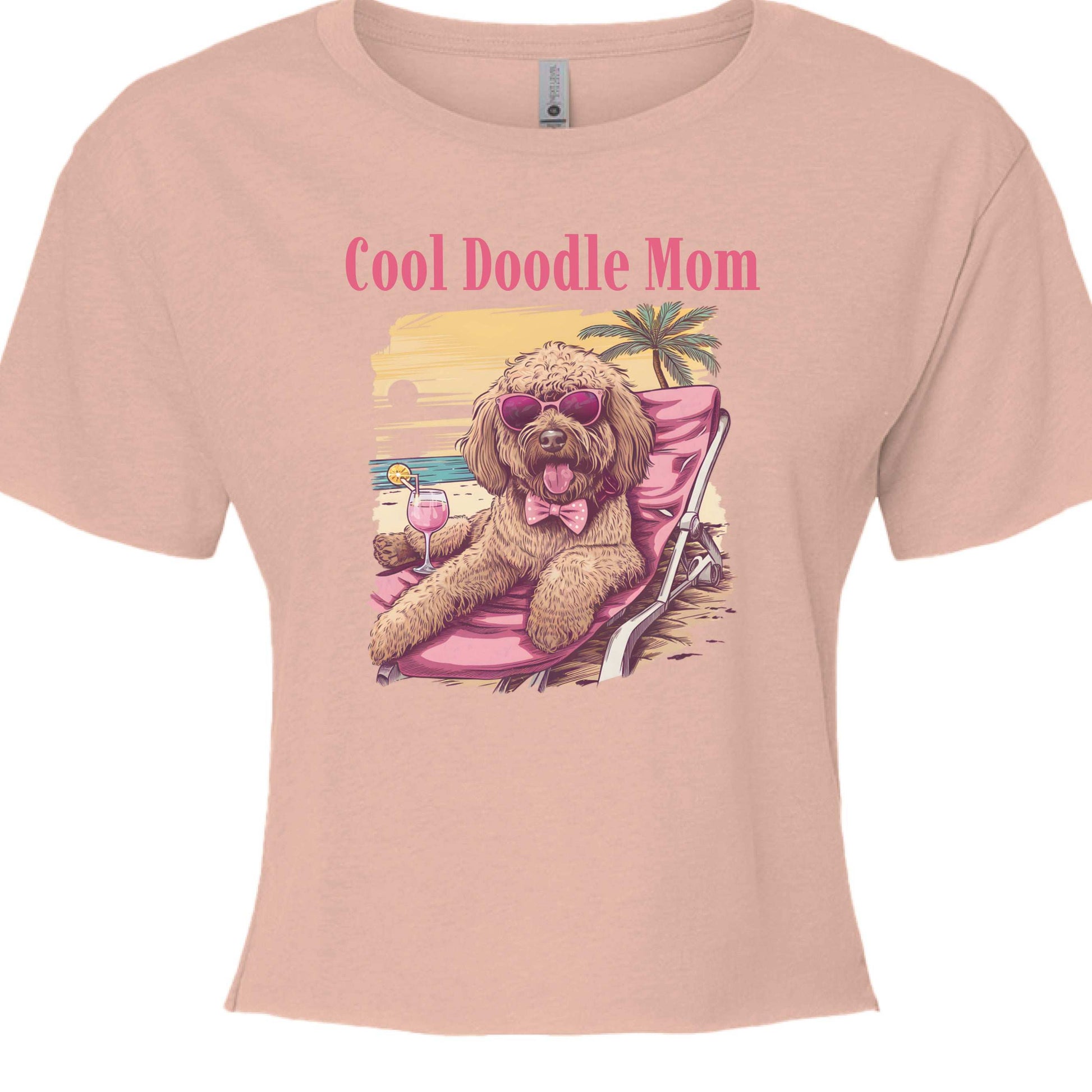 Cool Doodle Mom Beach Scene T-Shirt - Purrfect Pet Haven