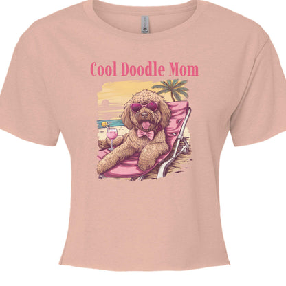 Cool Doodle Mom Beach Scene T-Shirt - Purrfect Pet Haven