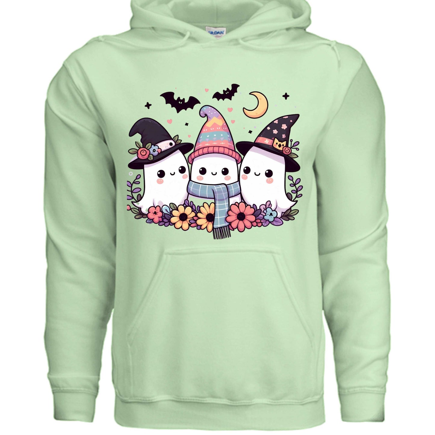 Three Cute Ghosts Hoodie Sweatshirt - Triple Halloween Fun - Purrfect Pet Haven