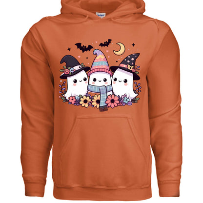 Three Cute Ghosts Hoodie Sweatshirt - Triple Halloween Fun - Purrfect Pet Haven