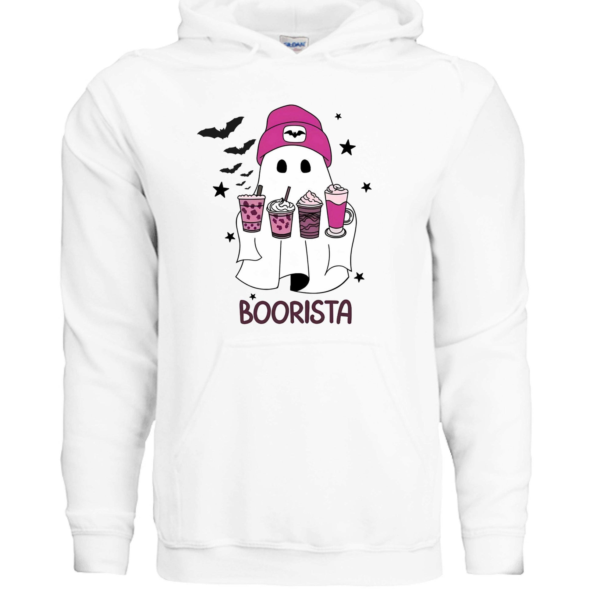 Cute Ghost Boorista Hoodie Sweatshirt - Coffee Halloween Style - Purrfect Pet Haven