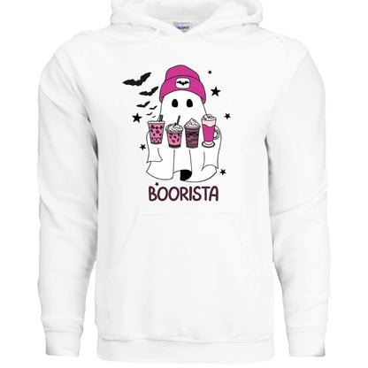 Cute Ghost Boorista Hoodie Sweatshirt - Coffee Halloween Style - Purrfect Pet Haven