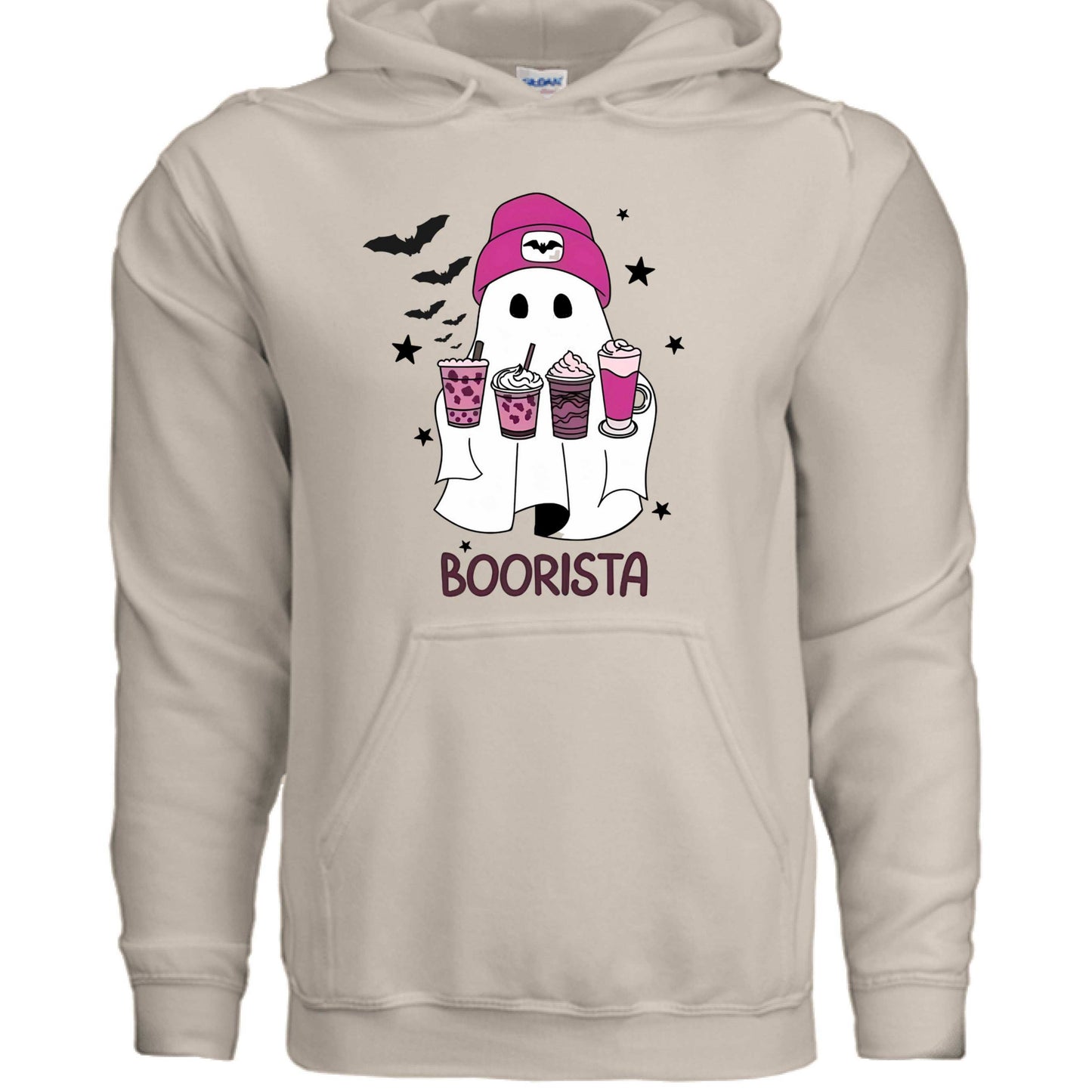 Cute Ghost Boorista Hoodie Sweatshirt - Coffee Halloween Style - Purrfect Pet Haven