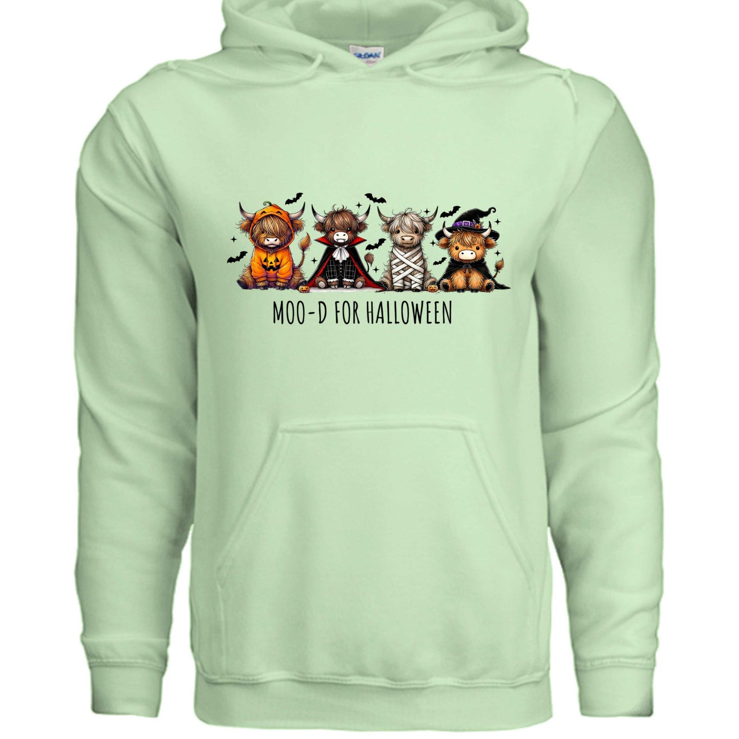 Moo-d Halloween Hoodie Sweatshirt - Highland Cow Print - Purrfect Pet Haven