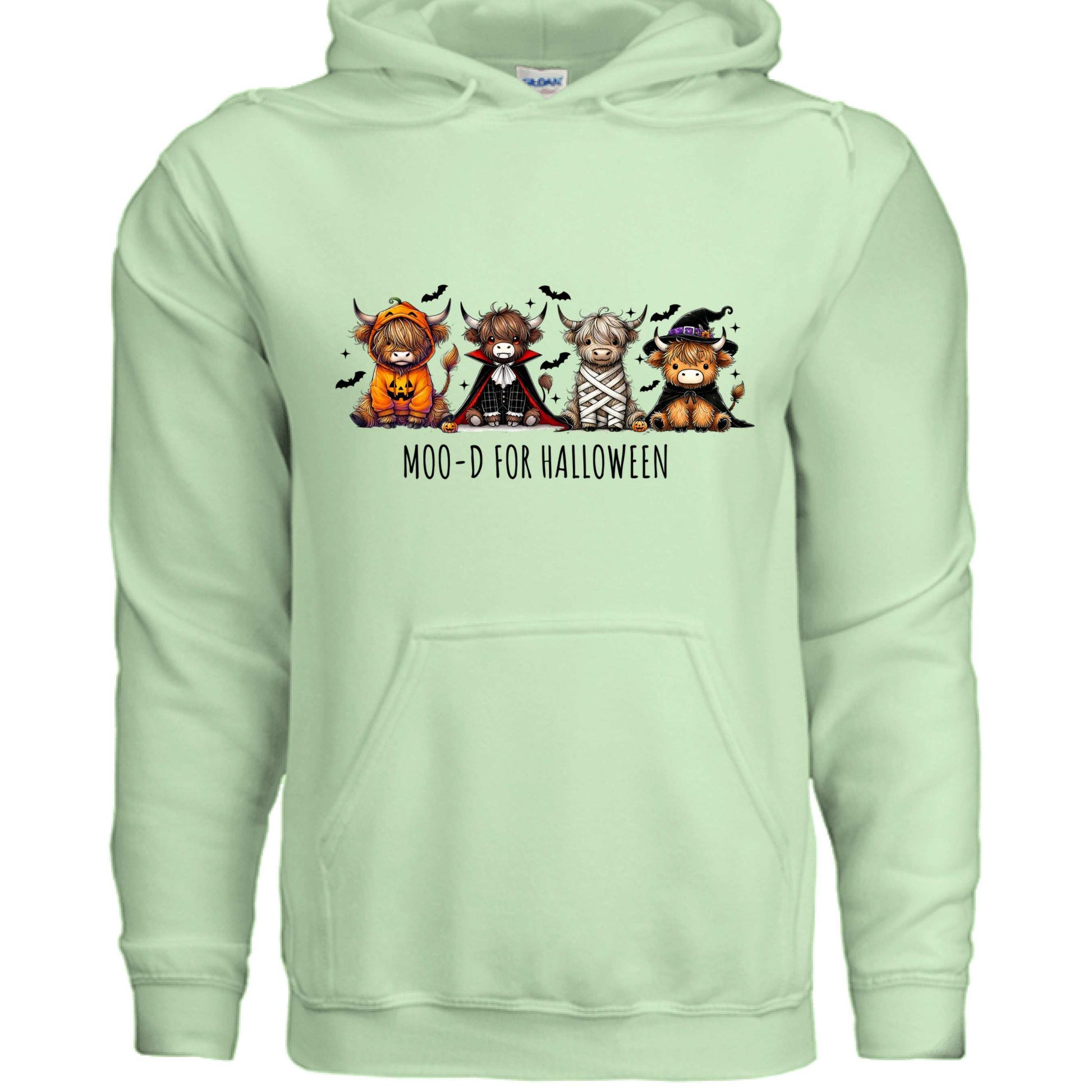 Moo-d Halloween Hoodie Sweatshirt - Highland Cow Print - Purrfect Pet Haven
