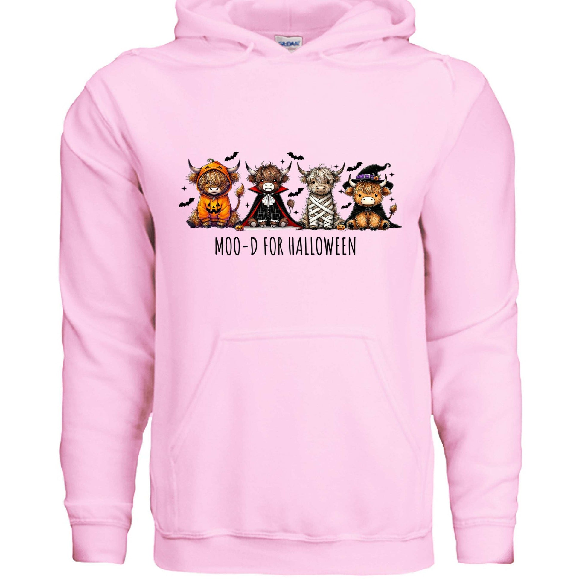 Moo-d Halloween Hoodie Sweatshirt - Highland Cow Print - Purrfect Pet Haven