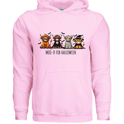 Moo-d Halloween Hoodie Sweatshirt - Highland Cow Print - Purrfect Pet Haven