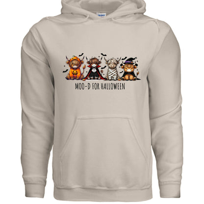 Moo-d Halloween Hoodie Sweatshirt - Highland Cow Print - Purrfect Pet Haven