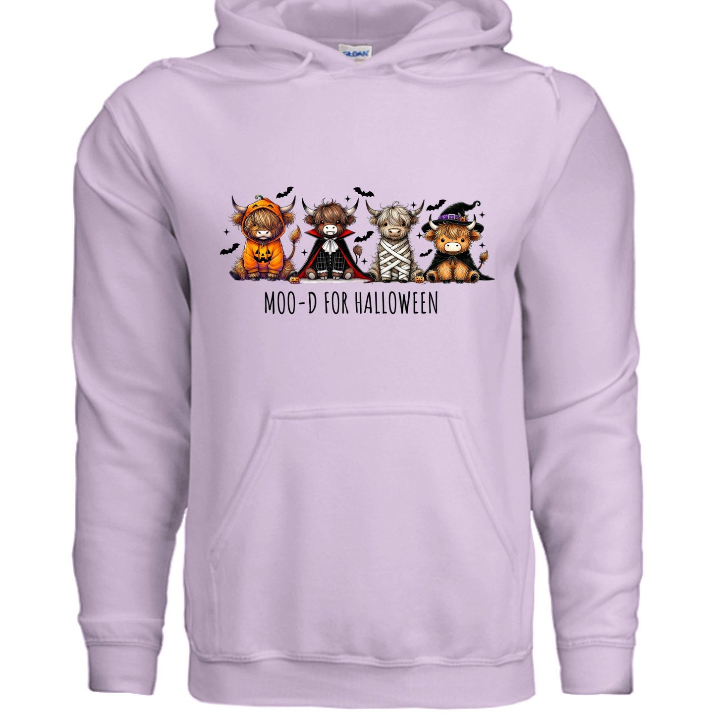 Moo-d Halloween Hoodie Sweatshirt - Highland Cow Print - Purrfect Pet Haven