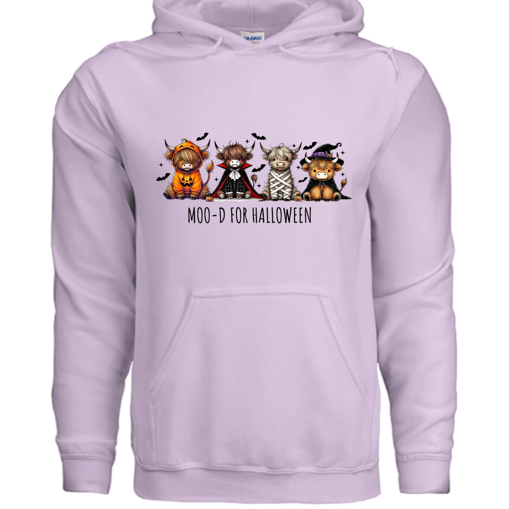 Moo-d Halloween Hoodie Sweatshirt - Highland Cow Print - Purrfect Pet Haven