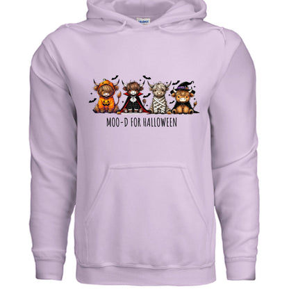 Moo-d Halloween Hoodie Sweatshirt - Highland Cow Print - Purrfect Pet Haven