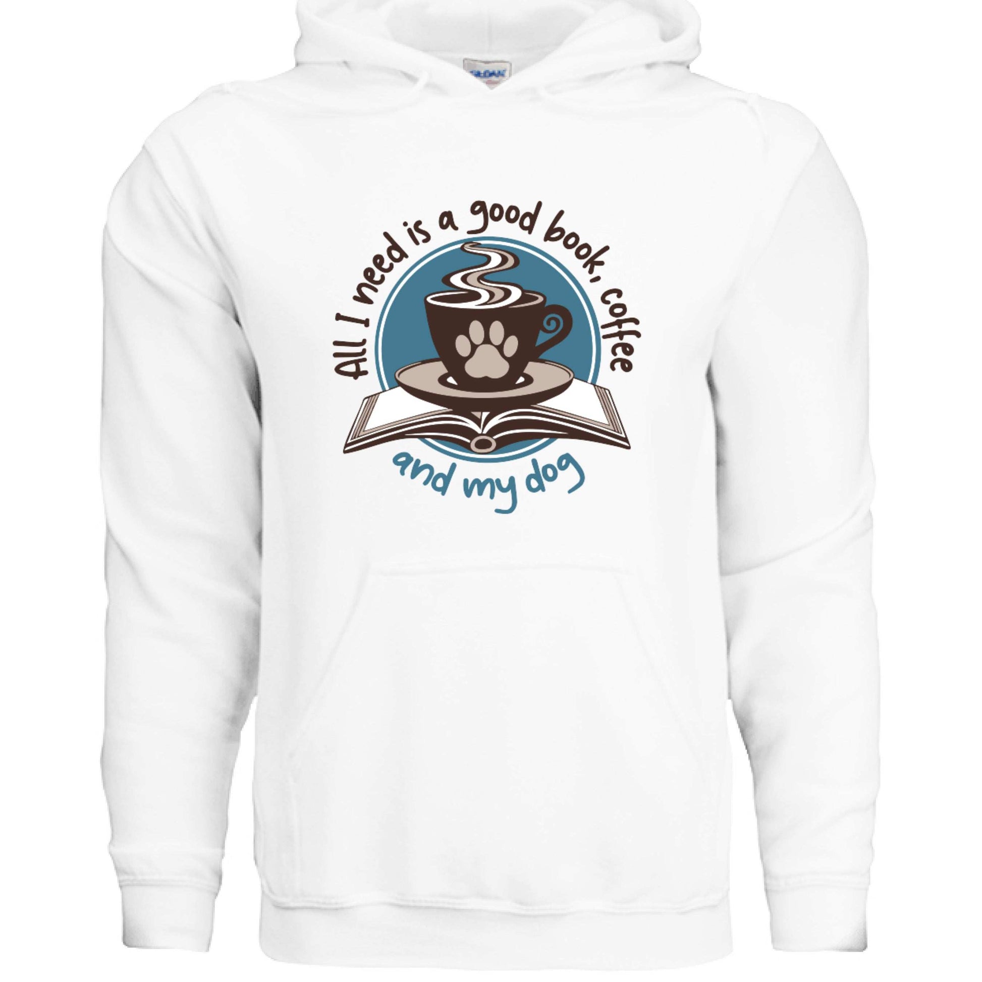 Book Coffee Dog Hoodie Sweatshirt - Bookworm Pet Parent - Purrfect Pet Haven