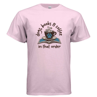 Dogs Books Coffee T-Shirt - Literary Pet Parent Lifestyle - Purrfect Pet Haven