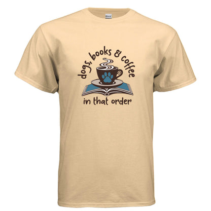 Dogs Books Coffee T-Shirt - Literary Pet Parent Lifestyle - Purrfect Pet Haven