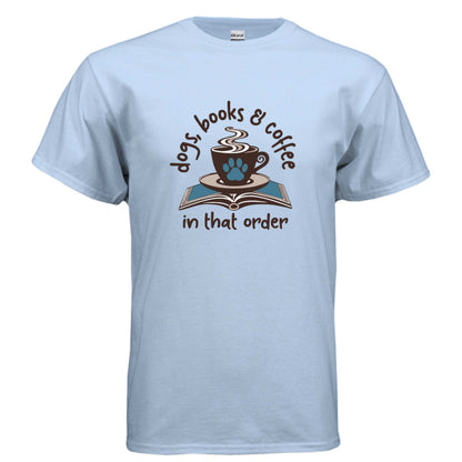 Dogs Books Coffee T-Shirt - Literary Pet Parent Lifestyle - Purrfect Pet Haven