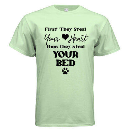 Steel Your Heart Then Bed T-Shirt - Funny Sleep Lover Tee - Purrfect Pet Haven