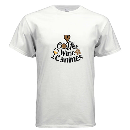 Love Coffee Wine Canines T-Shirt - Dog Parent Lifestyle - Purrfect Pet Haven