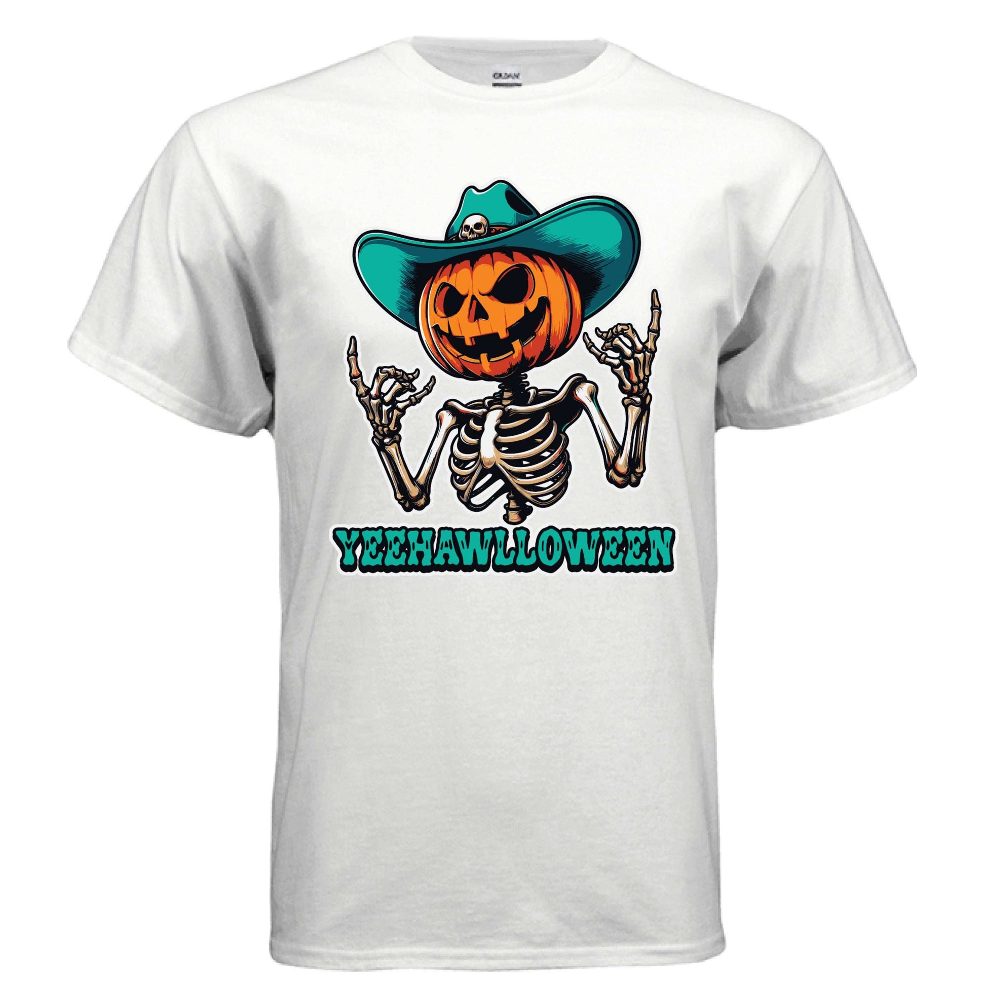 Yeehalloween Spooky Pumpkin Skeleton T-Shirt - Halloween Fun - Purrfect Pet Haven