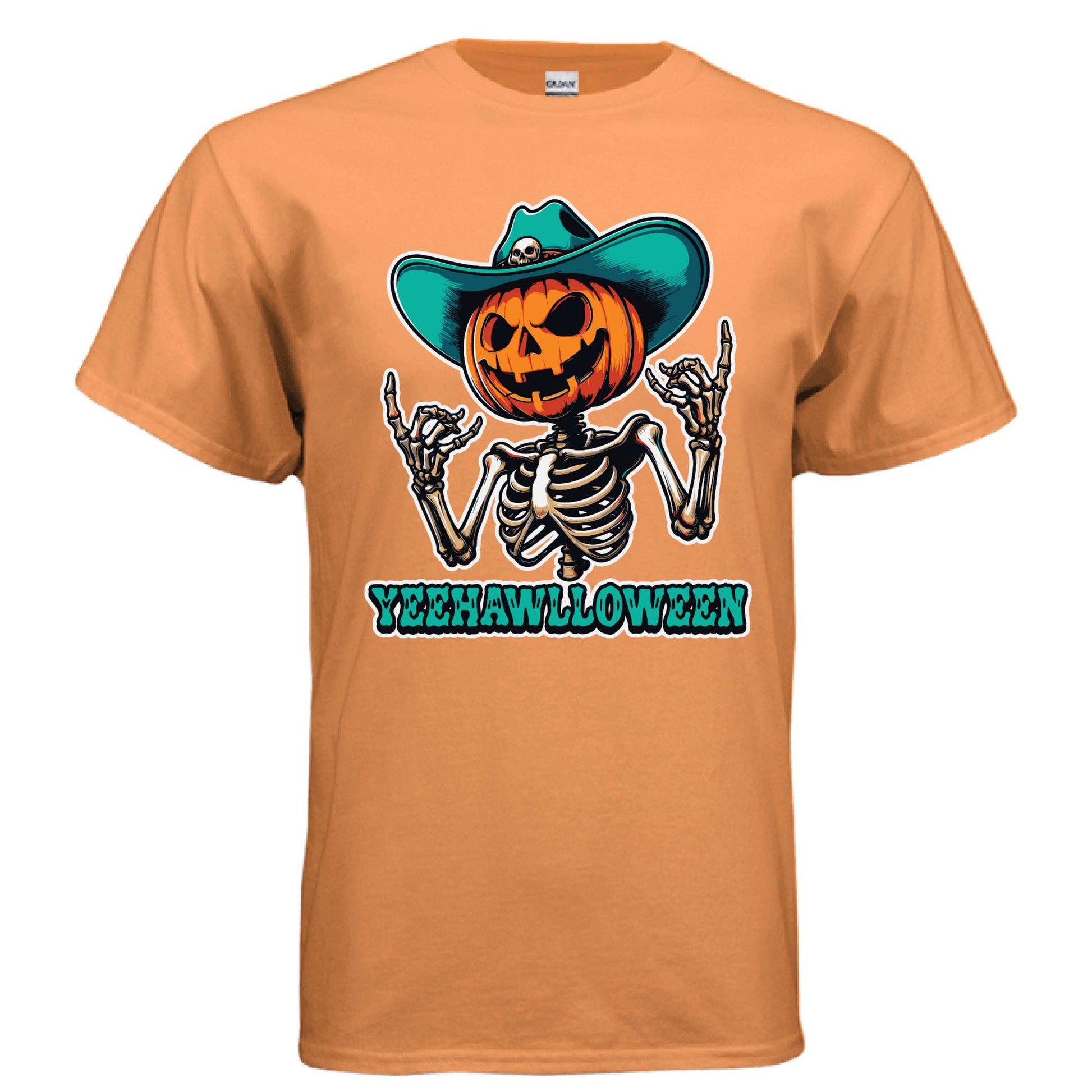 Yeehalloween Spooky Pumpkin Skeleton T-Shirt - Halloween Fun - Purrfect Pet Haven