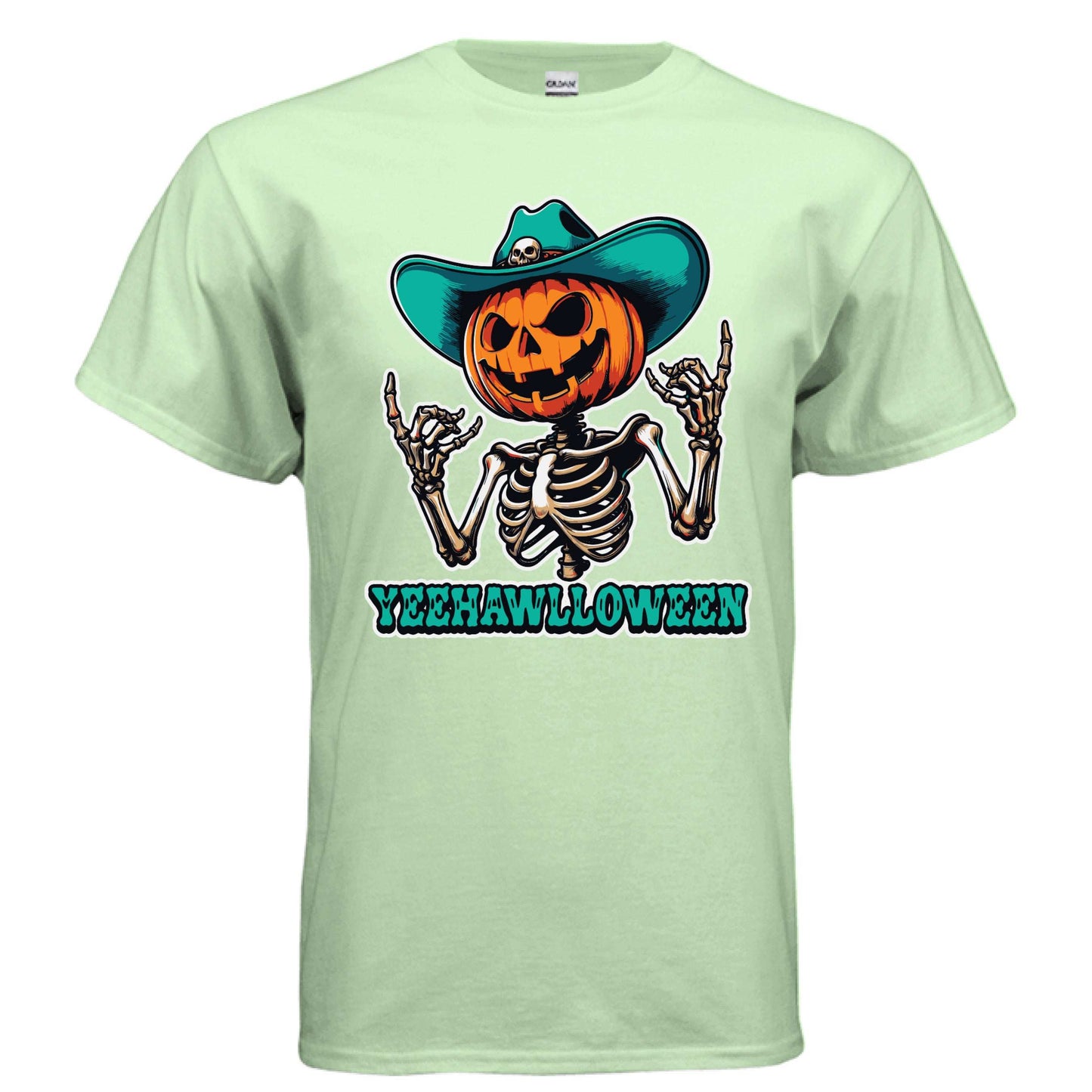 Yeehalloween Spooky Pumpkin Skeleton T-Shirt - Halloween Fun - Purrfect Pet Haven