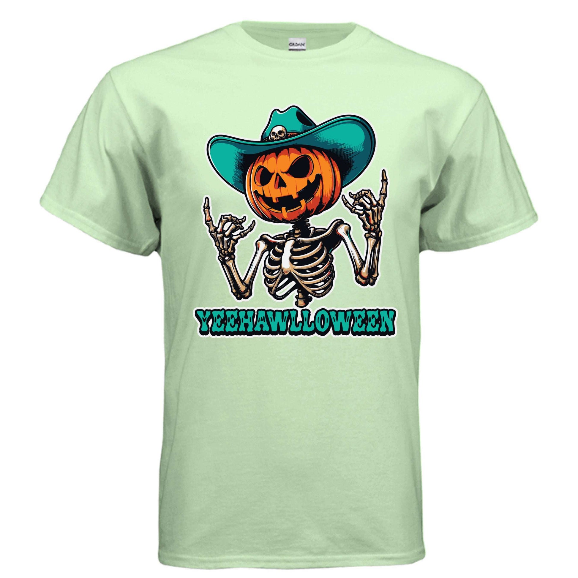 Yeehalloween Spooky Pumpkin Skeleton T-Shirt - Halloween Fun - Purrfect Pet Haven