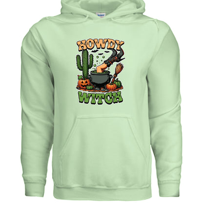 Howdy Upside Down Witch Hoodie Sweatshirt - Halloween Fun - Purrfect Pet Haven