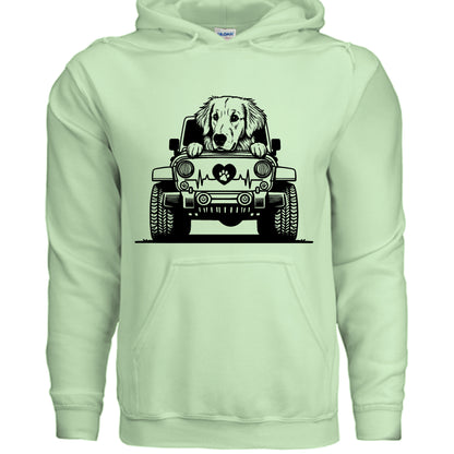 Jeep Autzen Golden Retriever Hoodie - Dog Lover Sweatshirt - Purrfect Pet Haven