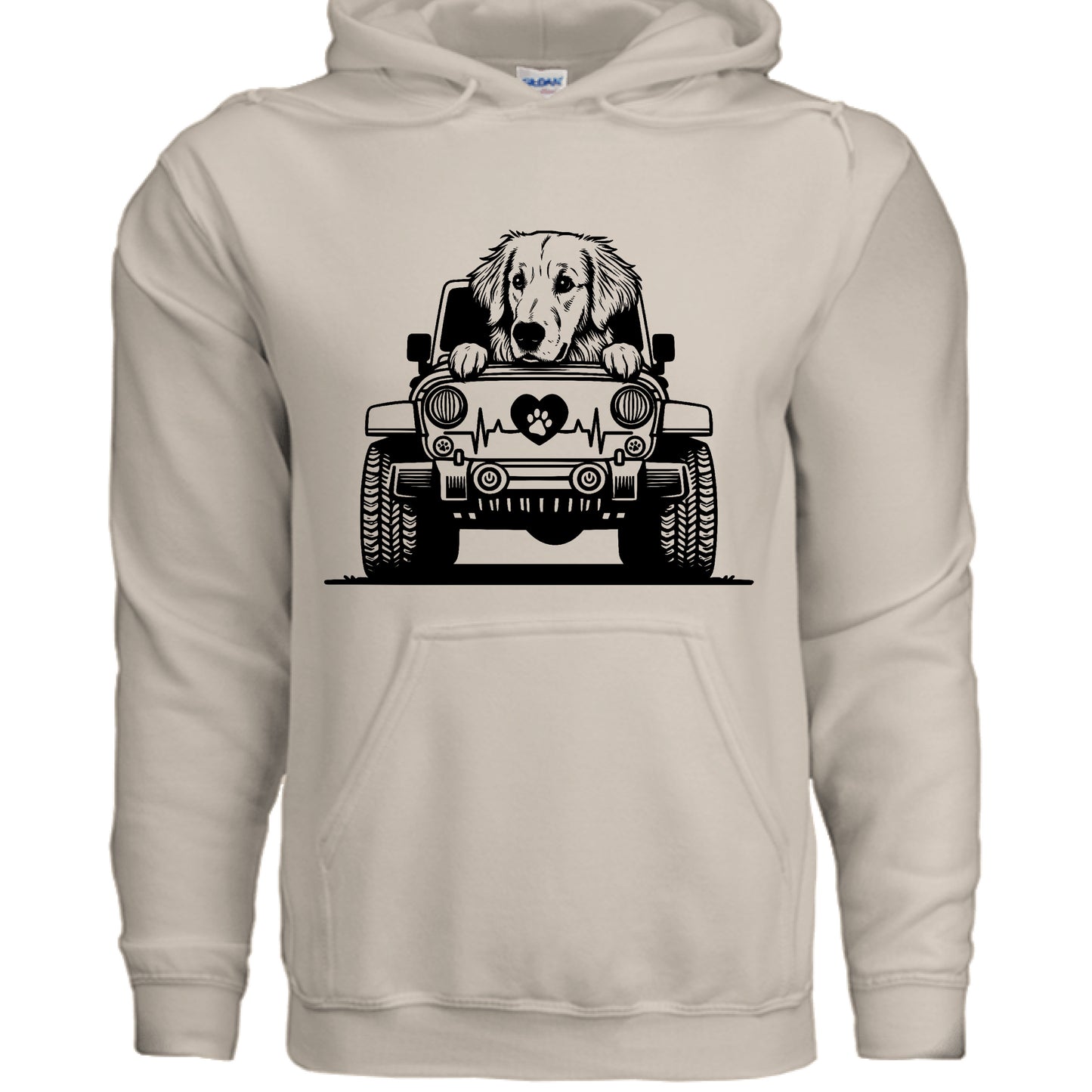 Jeep Autzen Golden Retriever Hoodie - Dog Lover Sweatshirt - Purrfect Pet Haven
