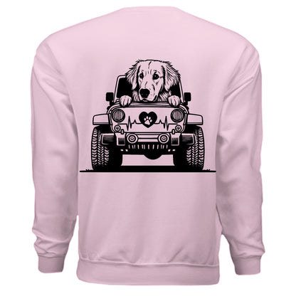 Auttie Jeep Sweatshirt - Golden Retriever Dog Lover Crewneck - Purrfect Pet Haven
