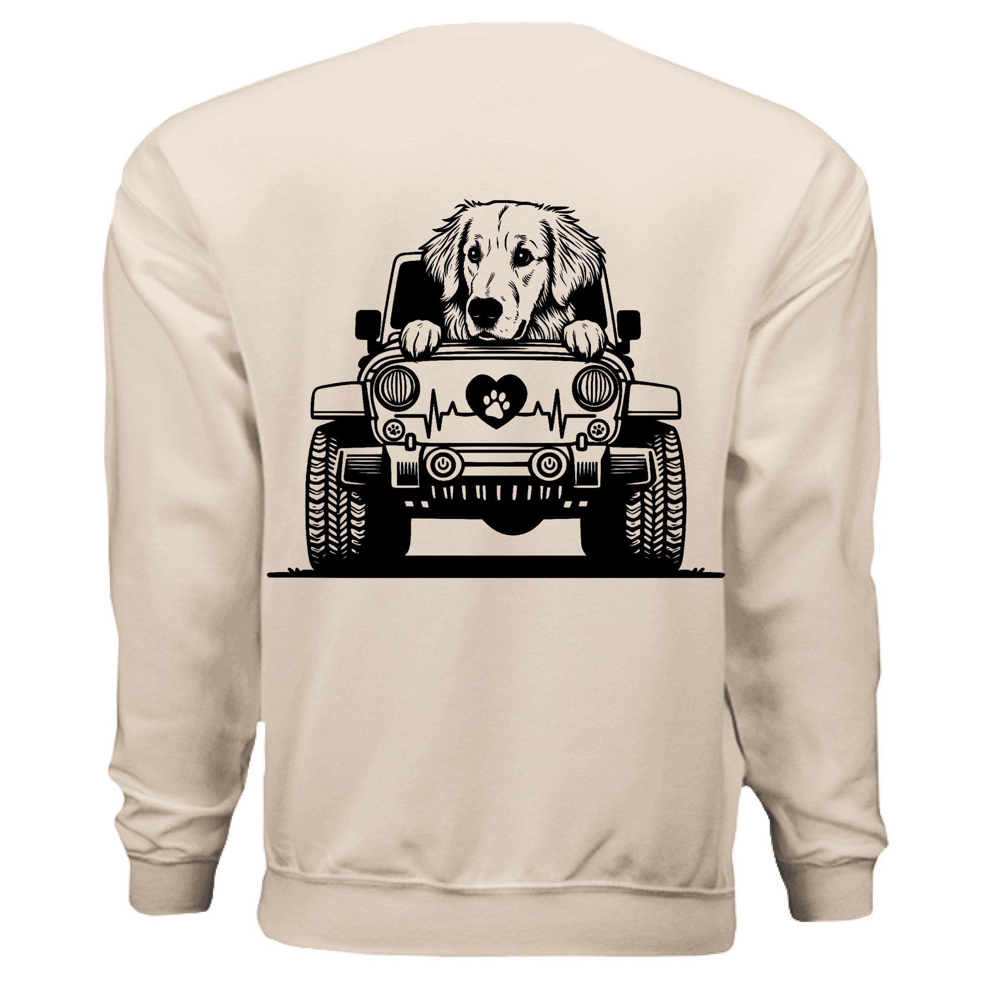 Auttie Jeep Sweatshirt - Golden Retriever Dog Lover Crewneck - Purrfect Pet Haven