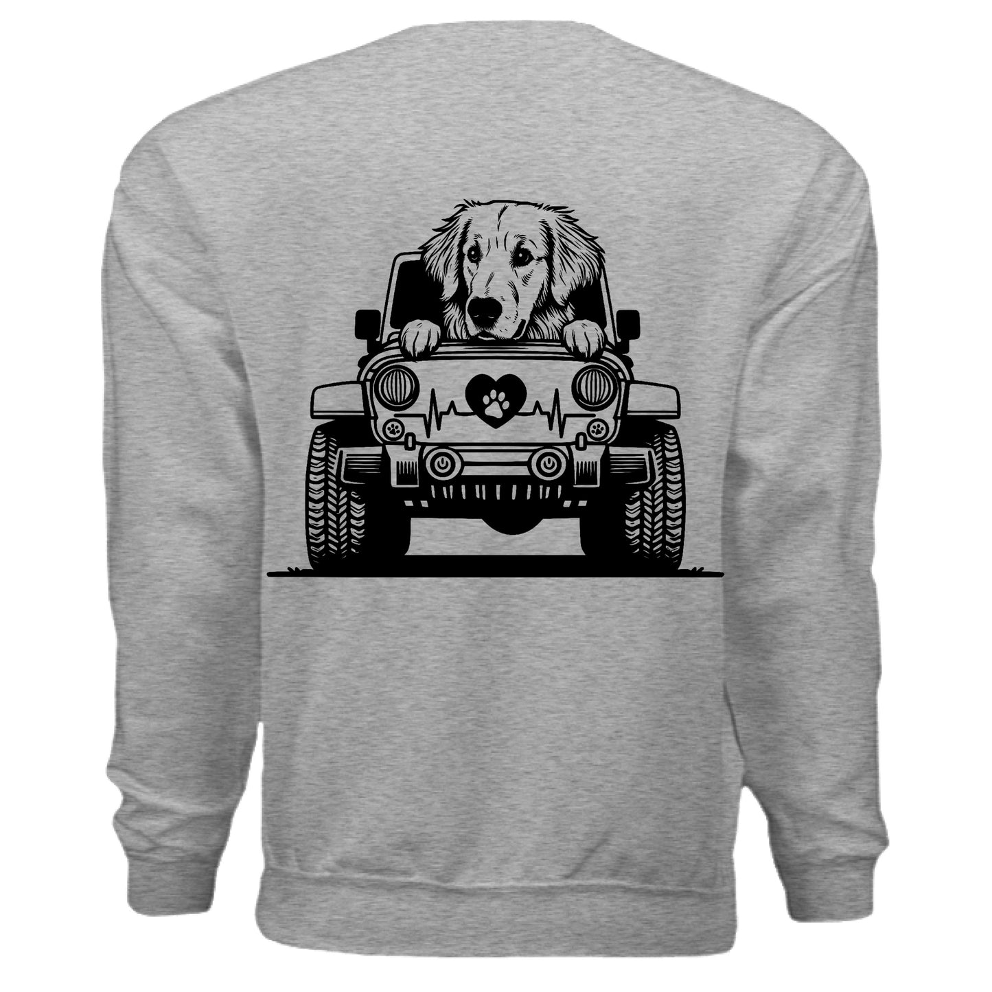 Auttie Jeep Sweatshirt - Golden Retriever Dog Lover Crewneck - Purrfect Pet Haven