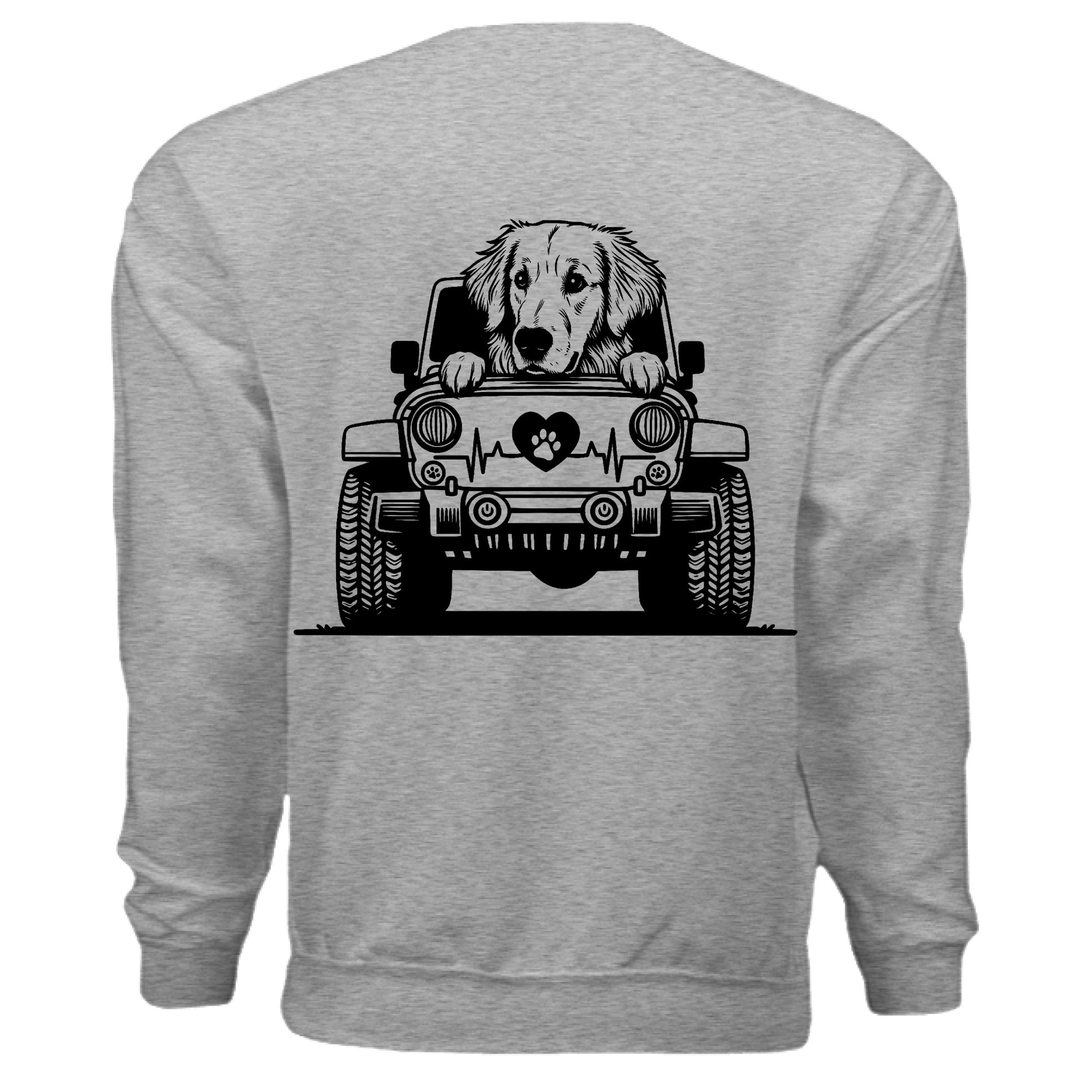 Auttie Jeep Sweatshirt - Golden Retriever Dog Lover Crewneck - Purrfect Pet Haven