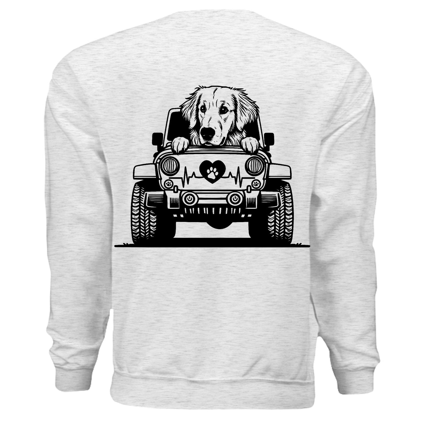 Auttie Jeep Sweatshirt - Golden Retriever Dog Lover Crewneck - Purrfect Pet Haven