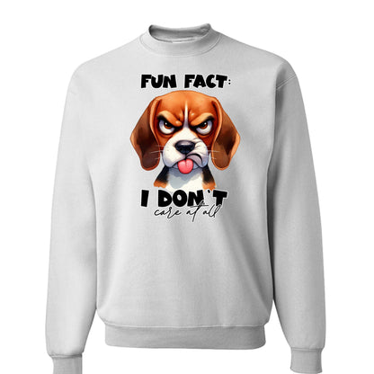 Fun Fact Don't Care Crewneck - Funny Sarcastic Sweatshirt - Purrfect Pet Haven