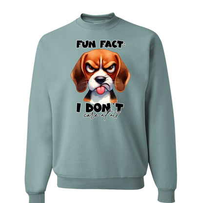 Fun Fact Don't Care Crewneck - Funny Sarcastic Sweatshirt - Purrfect Pet Haven