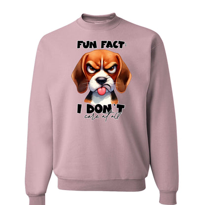 Fun Fact Don't Care Crewneck - Funny Sarcastic Sweatshirt - Purrfect Pet Haven